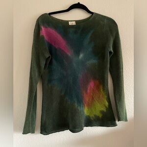 F By Fissore Sweater 100% Cashmere Green Colorful Quite luxury Small